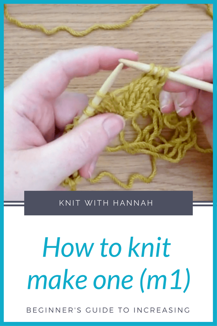 If you're starting to knit, and you're knitting a beginner's project with a bit of shaping, you need one technique for increasing, and it's a simple m1. Yes all your increasing needs on a knit row is make one.