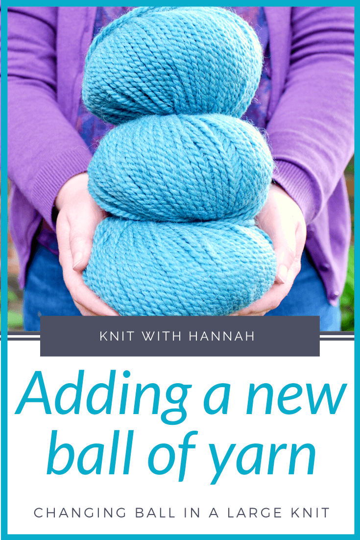 knitting new ball of yarn