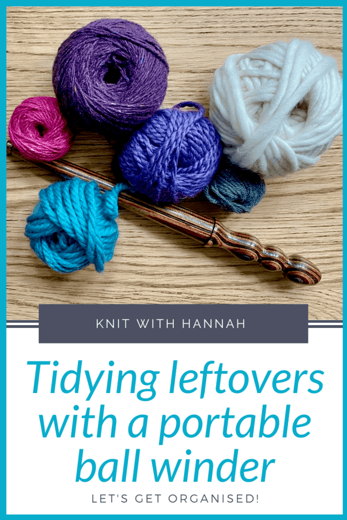 How To Wind Leftover Yarn With A Portable Ball Winder - Knit With Hannah